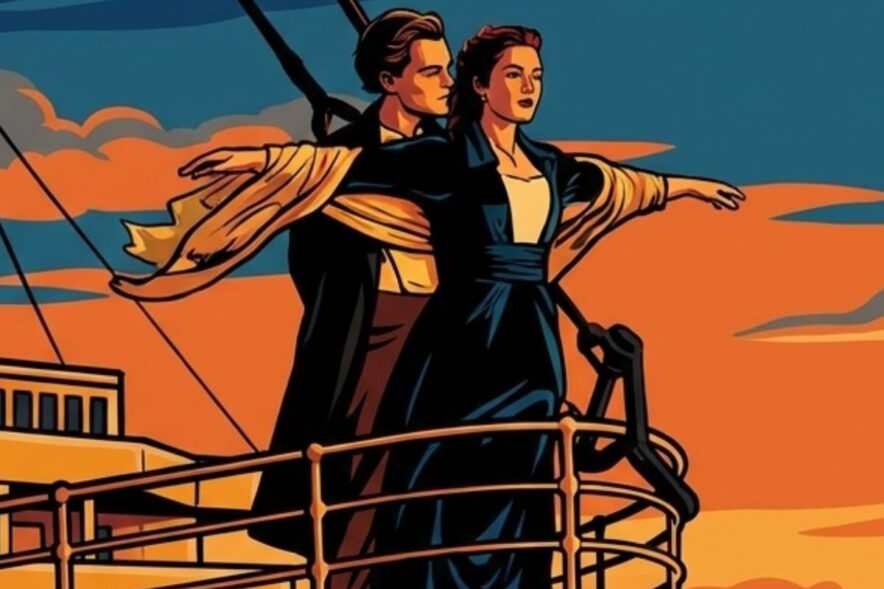 映画『タイタニック』イラスト風